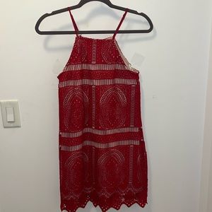 Red lace sundress